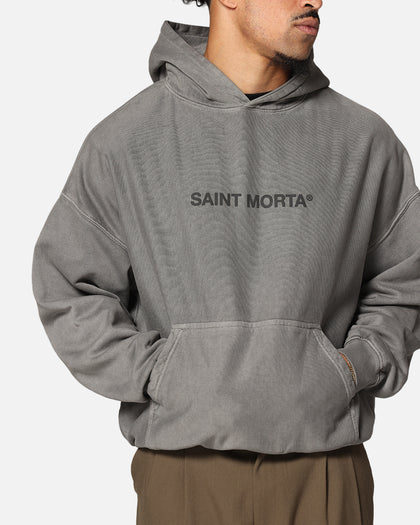 Saint Morta Memoriam Boxy Hoodie Washed Charcoal