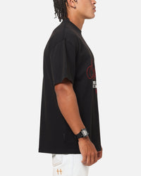 Saint Morta Regal Scripture Boxy T-Shirt Black Acidwash