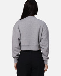 Tommy Jeans Women's Crop Collar Crewneck Grey Heather