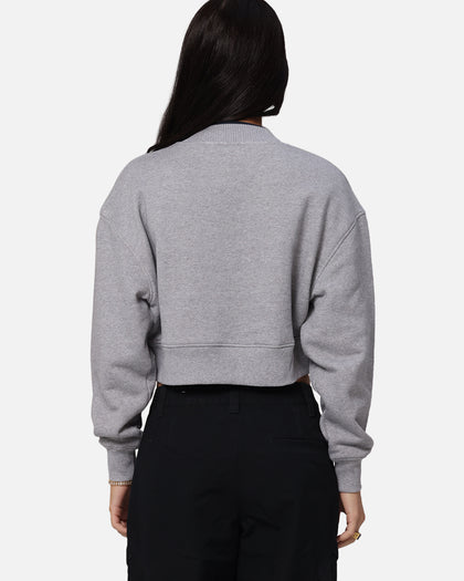 Tommy Jeans Women's Crop Collar Crewneck Grey Heather