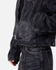 MNML Panelled Moto Denim Jacket Washed Black