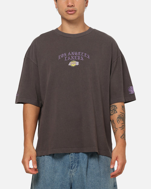 Mitchell & Ness Los Angeles Lakers Blackletter Champs Box T-Shirt Slate