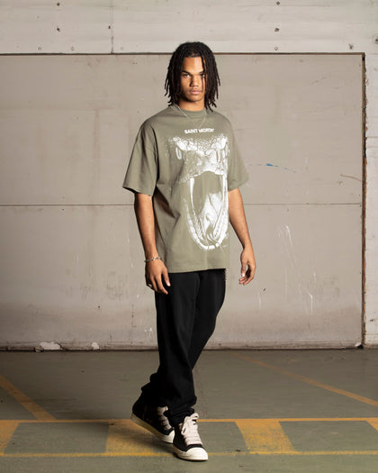 Saint Morta Snake Eyes Boxy T-Shirt Khaki Green