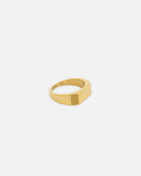 Saint Morta Adrian Bar Signet Ring Gold