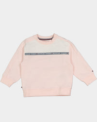 Tommy Hilfiger Kids' Baby Tape Crewneck Set Pink