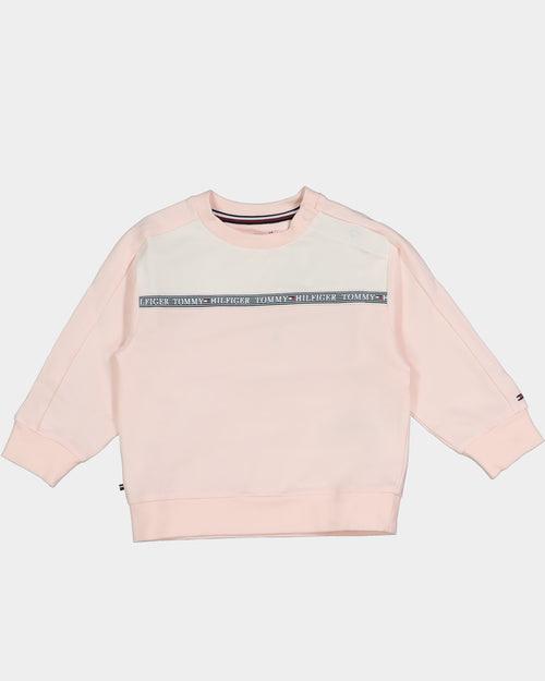 Tommy Hilfiger Kids' Baby Tape Crewneck Set Pink