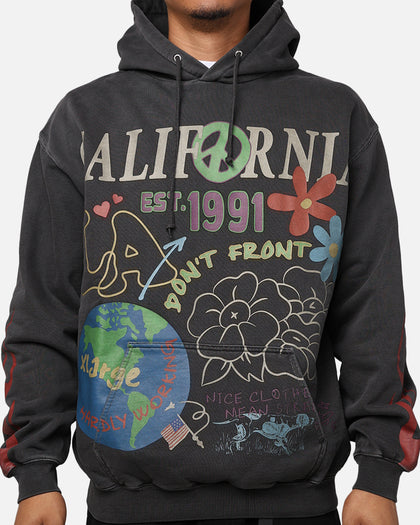 X-Large Pigment Dyed Peace Hoodie Black