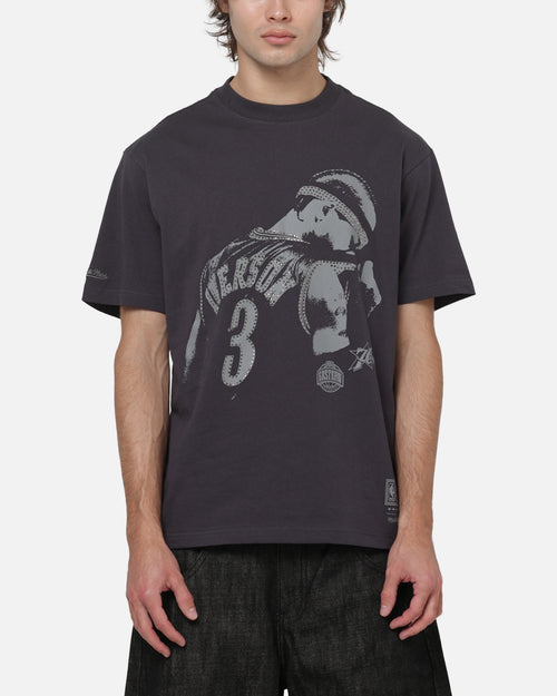 Mitchell & Ness Philadelphia 76ers Allen Iverson Studded Tips T-Shirt Washed Black