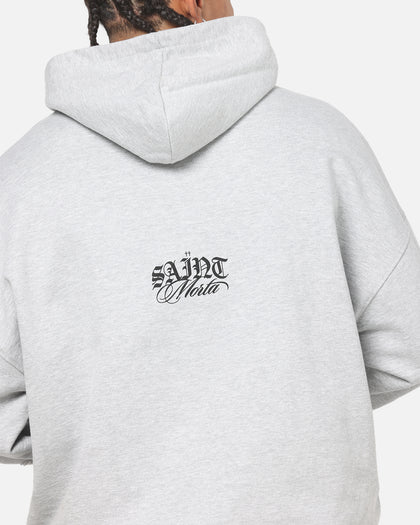 Saint Morta Distressed Hoodie Grey Marle