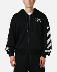 Off White Diag Full Zip Hoodie Black