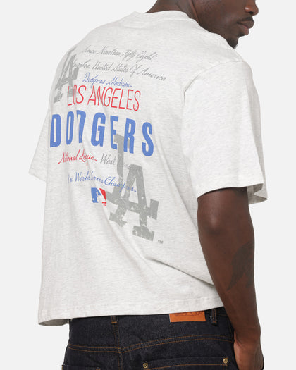 Mitchell & Ness Los Angeles Dodgers National League Crop T-Shirt Silver Marle