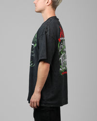 Loiter Inferno Drop T-Shirt Black Acidwash