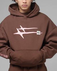 Loiter Hybrid Premium Hoodie Brown/Pink