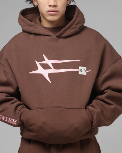 Loiter Hybrid Premium Hoodie Brown/Pink