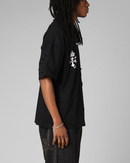 Loiter Destruction T-Shirt Black Wash