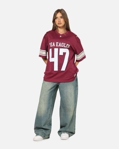 Bleacher Athletic Manly Warringah Sea Eagles NRL Gridiron Mesh Jersey Official Team Color
