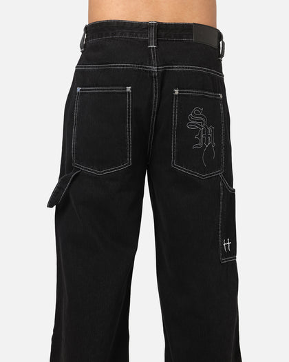Saint Morta Amplus Fray Carpenter Jeans Contrast Black