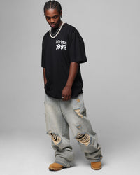 Loiter Staple Logo Drop T-Shirt Black