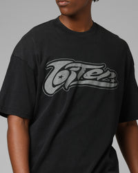 Loiter Jet Stream T-Shirt Black Acidwash