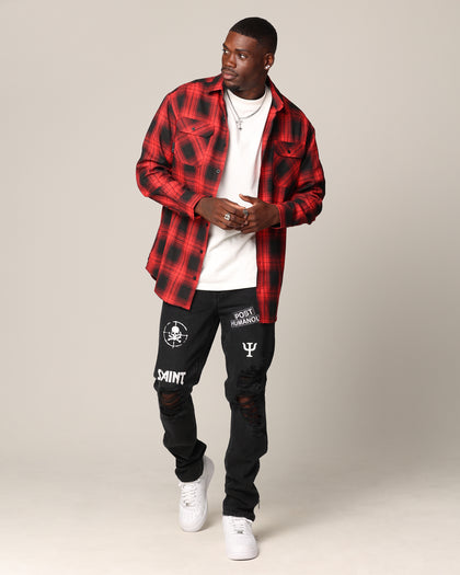 Saint Morta Icon Flannel Shirt Red/Black