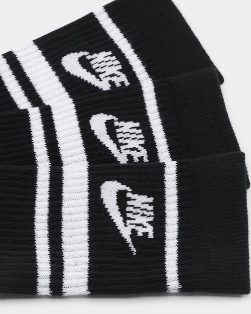 Nike Men's Sportswear Everyday Essential Crew Sock 3 Pack Black/White