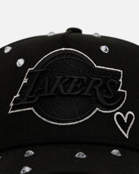 New Era Los Angeles Lakers 'Black Satin Hearts' 9FORTY A-Frame Snapback Black