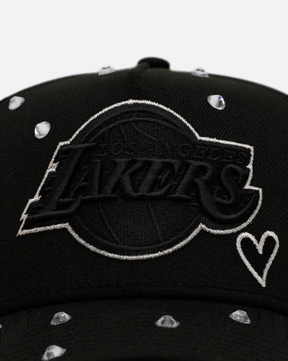 New Era Los Angeles Lakers 'Black Satin Hearts' 9FORTY A-Frame Snapback Black