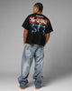 Loiter X Yu-Gi-Oh! Blue Eyes White Dragon Rhinestone T-Shirt Black