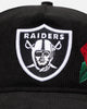 New Era Las Vegas Raiders 'Corduroy Roses' Golfer Pre-Curved Snapback Black Corduroy/White