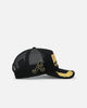 New Era Atlanta Braves 'Podium Pack' Pre-Curved Golfer Trucker Snapback Black/Metallic Gold