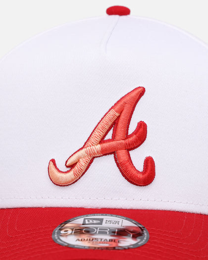 New Era Atlanta Braves 'Satin Blaze' 9FORTY A-Frame Snapback White/Scarlet