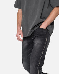 MNML D558 Straight Stripe Denim Jeans Black