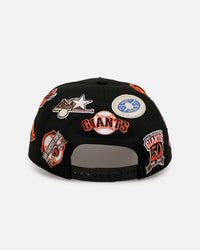 New Era San Francisco Giants 'All Over Embroidery' 9FORTY A-Frame Snapback Black