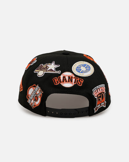 New Era San Francisco Giants 'All Over Embroidery' 9FORTY A-Frame Snapback Black