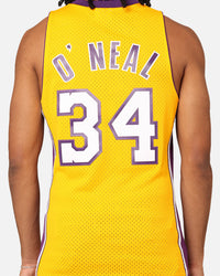 Mitchell & Ness Los Angeles Lakers Shaquille O'Neal '99-00 Home Swing Jersey Yellow