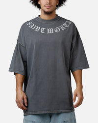 Saint Morta Barbaric Mock Neck T-Shirt Washed Charcoal