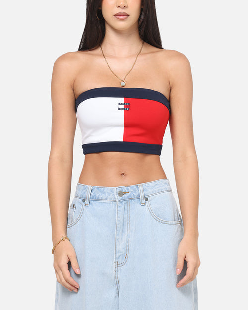 Tommy Jeans Women's TJW RWB Badge Tube Top White/Multi