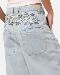 Ed Hardy Women's Flora Jorts Light Wash