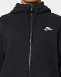 Nike Sportswear Club Front Zip Hoodie Black/Black/White