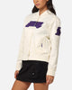 Pro Standard Women's Los Angeles Lakers Triple Tonal Satin Jacket Eggshell