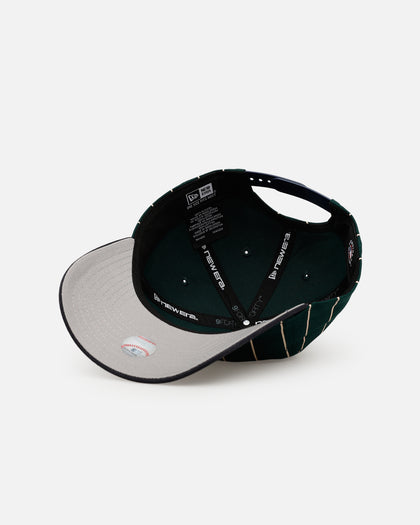 New Era New York Mets 'Pinstripe' 9FORTY A-Frame Snapback Dark Green