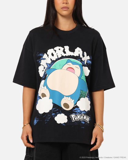 The Pokémon Collection By 73Studio Snorlax Vintage T-Shirt Off Black