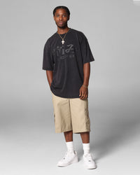 Loiter Pain T-Shirt Black Acidwash