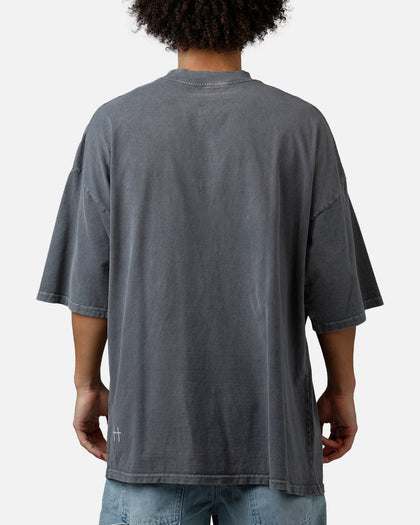 Saint Morta Barbaric Mock Neck T-Shirt Washed Charcoal