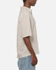 Vouseti Full Court Button Up Shirt Latte White Stripe
