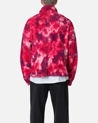 MNML Tie Dye Sherpa Pullover Sweater Magenta
