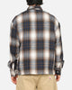 Carre Ombre Zip Up Long Sleeve Shirt Black Plaid