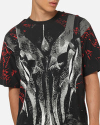 73Studio X Lord Of The Rings Sauron All Over Print T-Shirt Black Acidwash