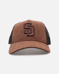 47 Brand San Diego Padres 'Tonal Suede' '47 Offside Trucker Snapback Chocolate