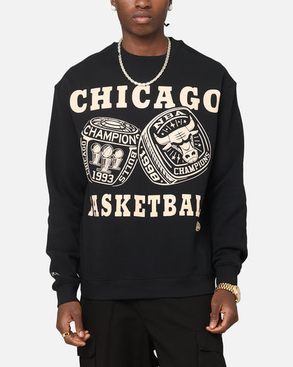 Mitchell & Ness Chicago Bulls Rings Crewneck Black